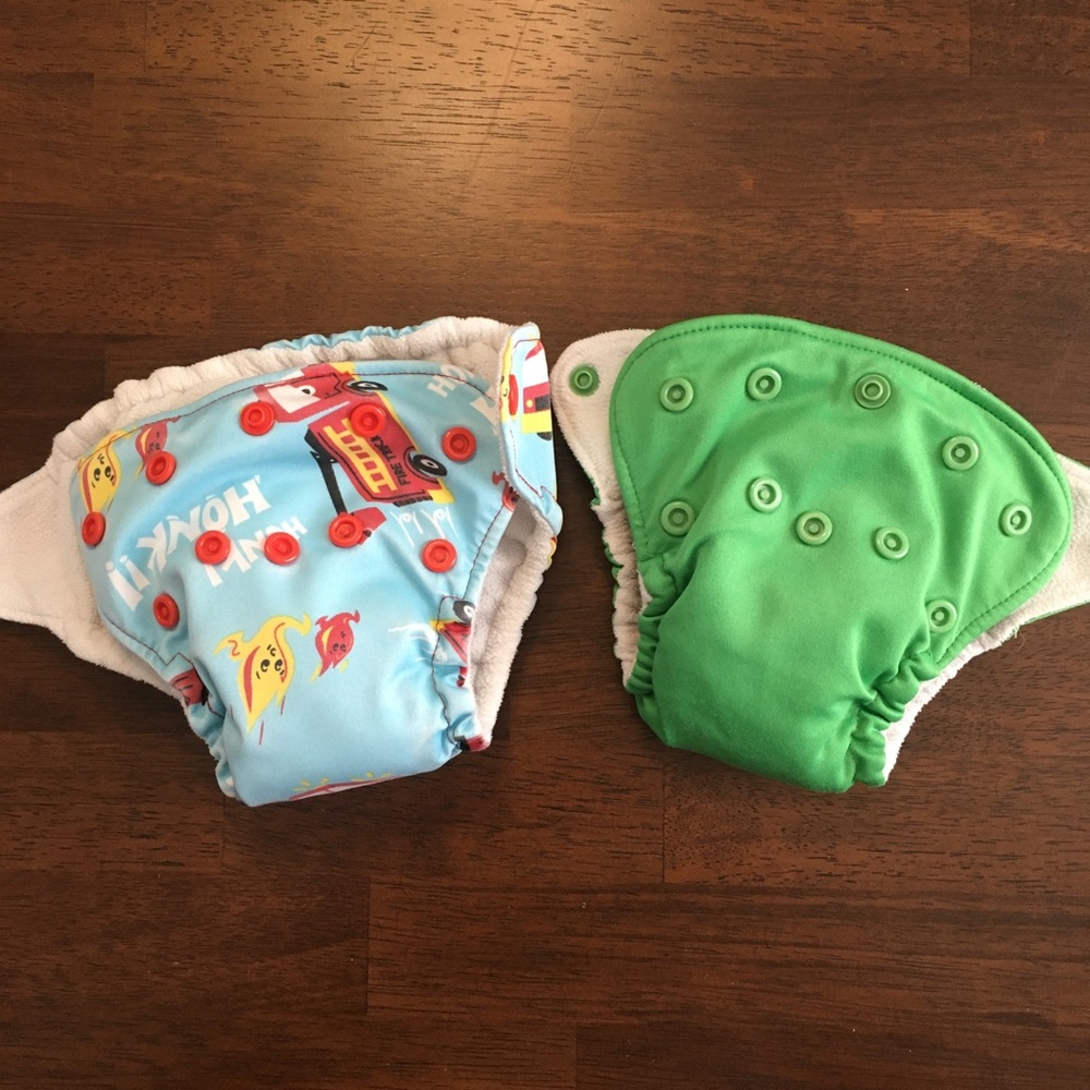 Lil Joey Newborn AIO Cloth Diaper Firetruck Green